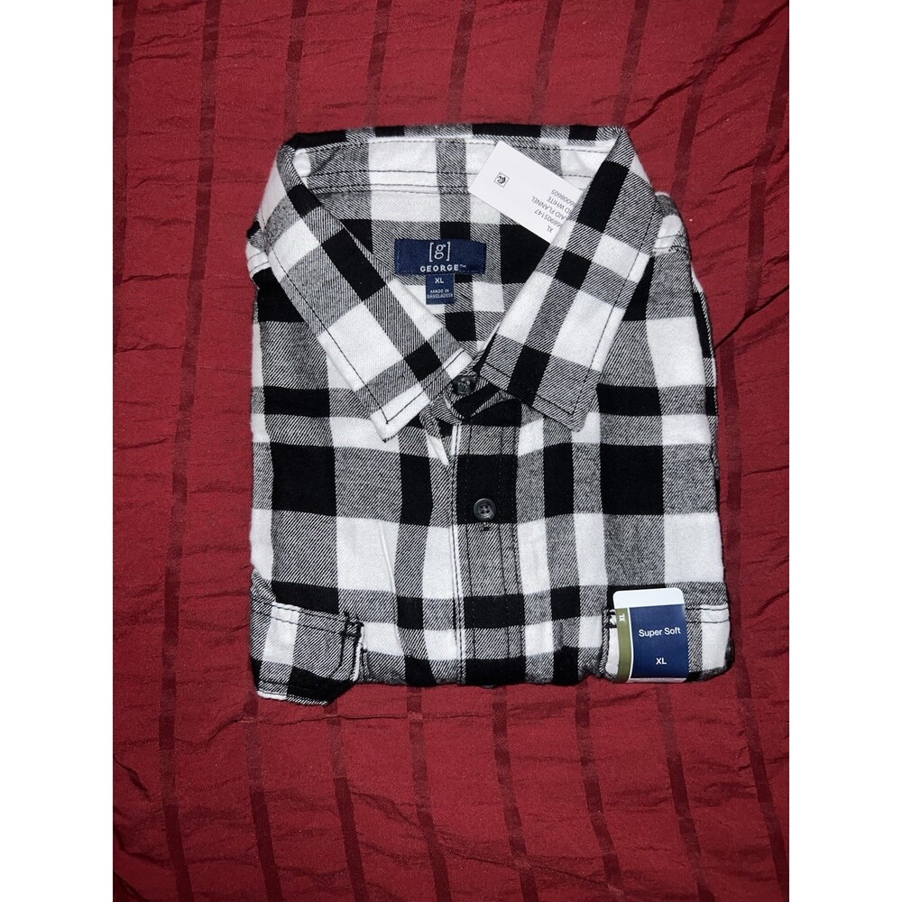 Black and White George & Sons Flannel XL